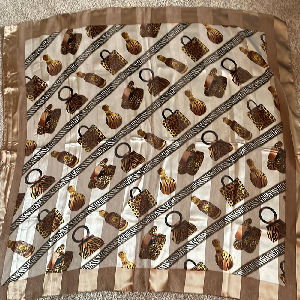 Leopard Print vintage Silk Scarf